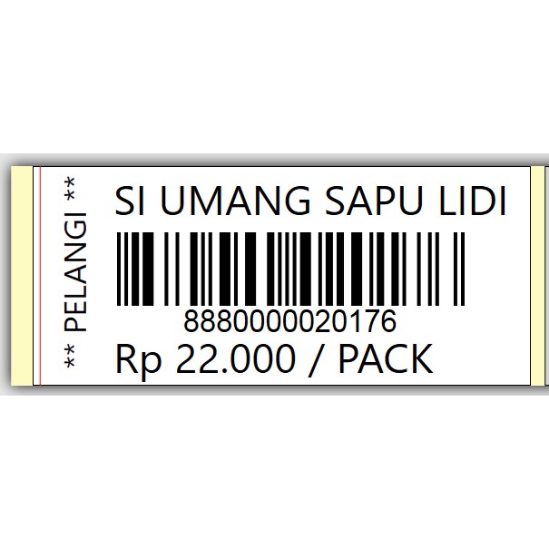 Jasa Cetak Label Barcode 33x15 - Cetak label harga - cetak label product - isi 400 Pcs