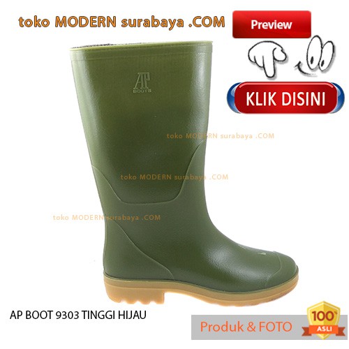 AP BOOT 9303 TINGGI HIJAU sepatu pria sepatu boot karet anti air