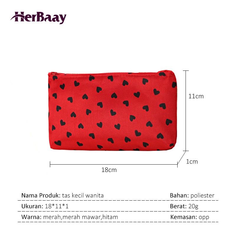 

HerBaay Tas Kosmetik Motif Hati