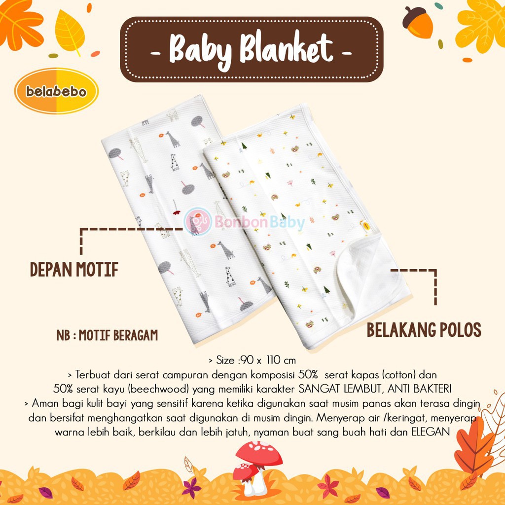 Belabebo Baby Blanket Cotton Serat Bamboo