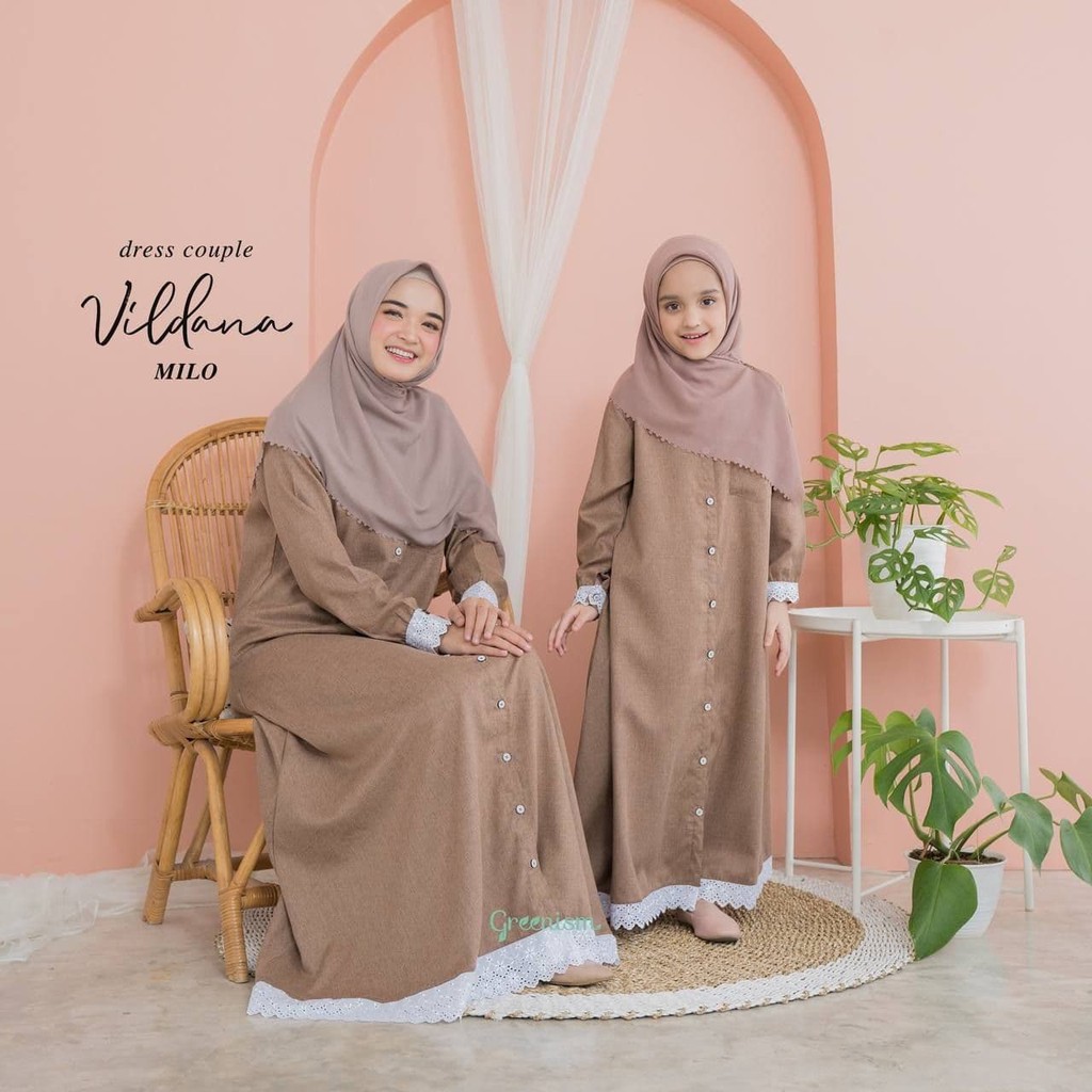 Greenism Gamis Anak Usia 1 - 10 Tahun  Vildana Quality Premium Dress - Gamis Kids Baju Muslim Anak Perempuan Pakaian Muslim Anak Perempuan