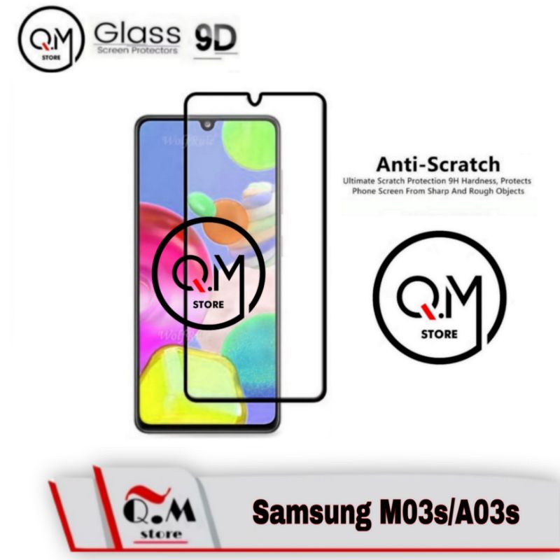 Paket 2 IN1 Tempered Glass Layar 9D Samsung M03S / Samsung A03S Screen Quard High Quality Pelindung Layar