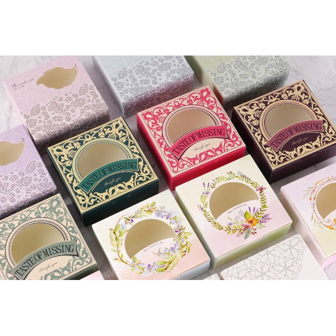 box floral bunga kotak motif unik persegi 14 x 14 art hampers crafting