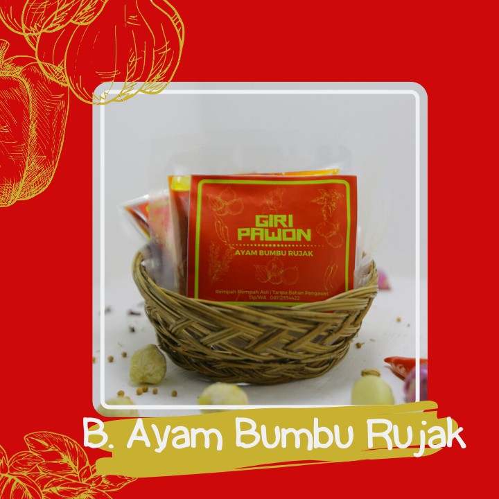 

BUMBU MASAK INSTAN AYAM BUMBU RUJAK GIRI PAWON