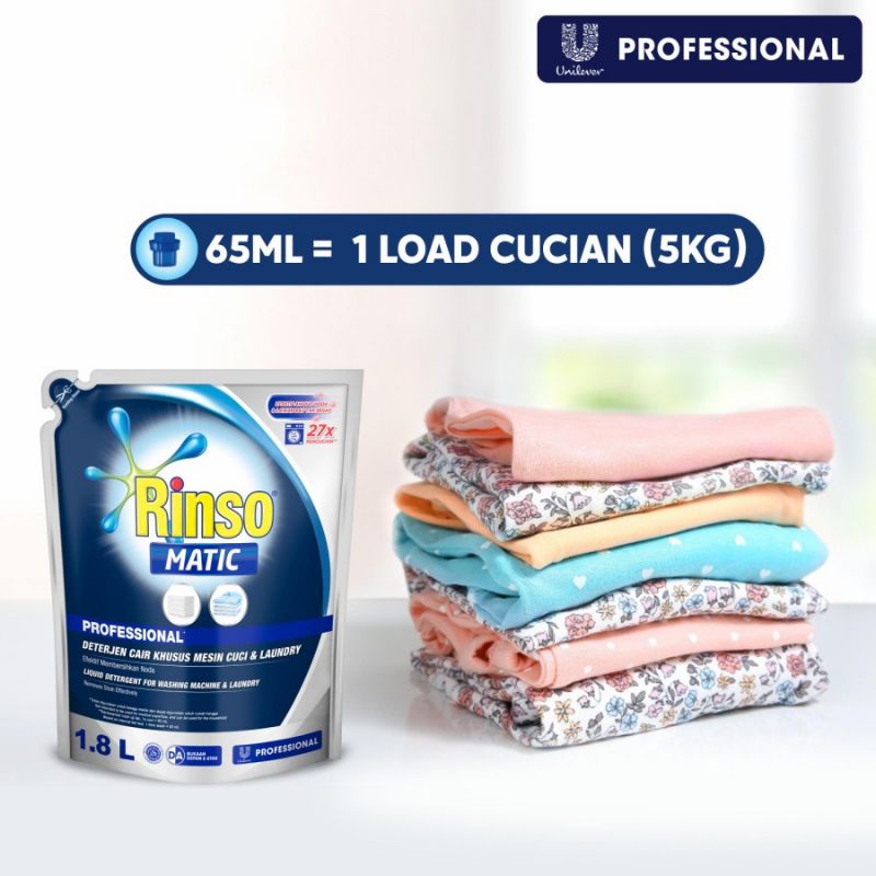 Rinso matic profesional detergen cair 1,65 liter laundry