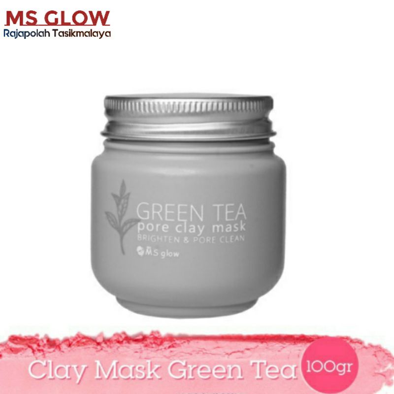 MS GLOW CLAY MASK GREEN TEA Masker Wajah