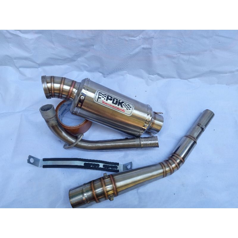 Knalpot Racing PDK Bulat Oval Pendek Supra Vega Jupiter Vixion Cb150r fu sonic byson DLL