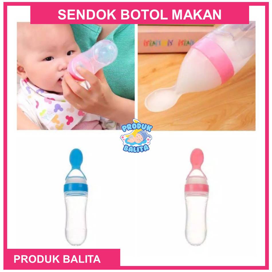 Botol Dot Makan Bayi Botol Sendok Silikon Botol Dot Silicone Sendok Makan Bayi