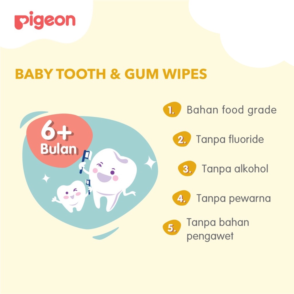 Pigeon Baby Tooth and Gum Wipes Strawberry Flavour 20 Sheets