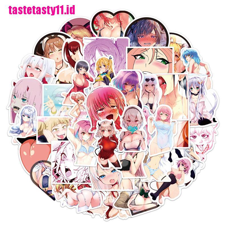 100pcs Stiker Desain Anime Girls Waifu DIY Untuk Motor Skateboard Laptop