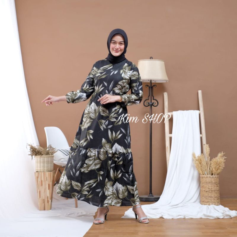 biby dolcedress /#daster renda, Dress arab-Homedres motif hitam