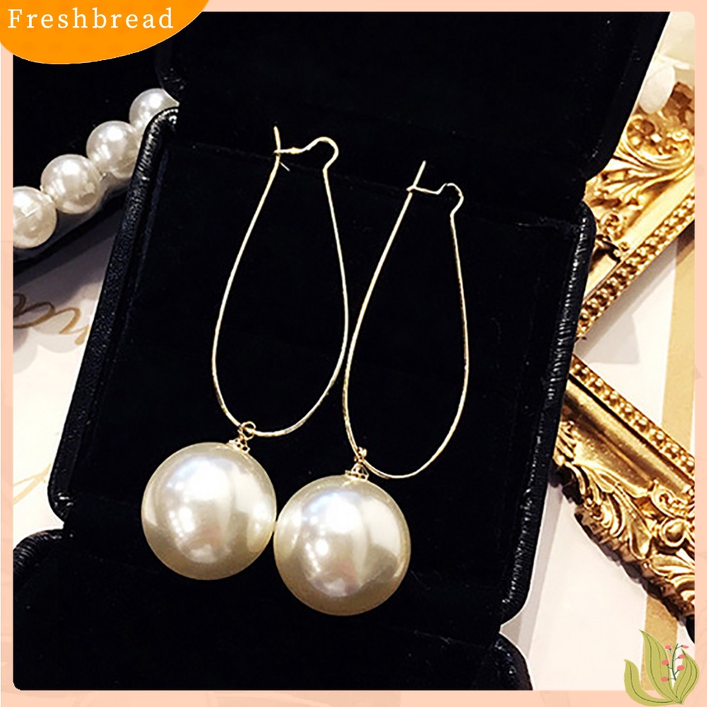 【Fresh】❀Women Elegant Long U Shape Faux Pearl Pendant Drop Dangle Earrings Jewelry Gifts