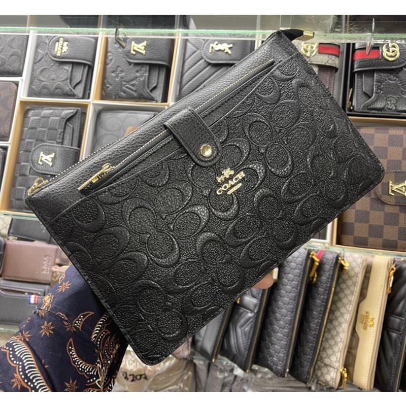 Handbag Clutch coach Card pria/wanita Impor leather