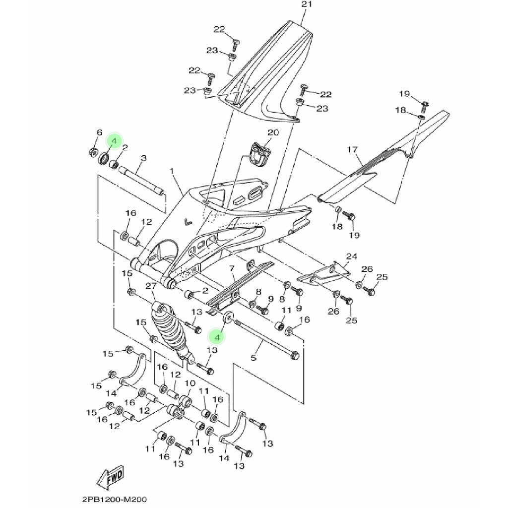 COVER THRUST RING SIL SEAL TUTUP BOSH BOS FORK SWING ARM R15 OLD LAMA V2 XABRE ORIGINAL YGP  2PK-F2128-01