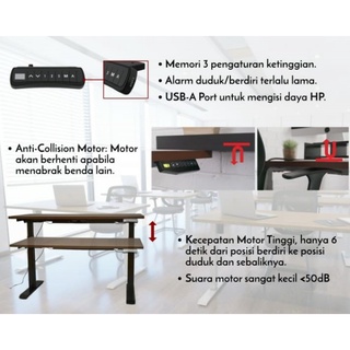 Jual Meja Naik Turun Meja Otomatis Dual Motor Adjustable Desk Meja