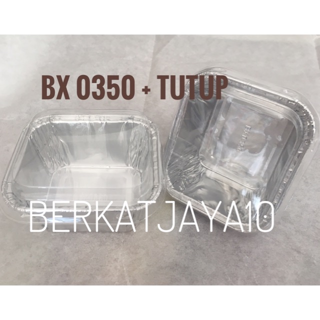 Tray BX 0350 Alumunium Foil Cup + Tutup Mika (Isi 10 Pcs)