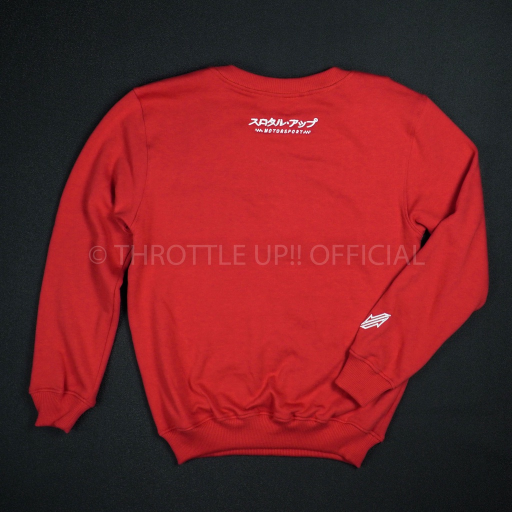 crew neck Sweater MERAH  - THROTTLE UP!! ORIGINAL