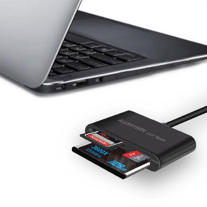 Btsg USB 3.0 Memory Card Reader Compact Flash Card Adapter Untuk Kartu SD/Micro-SD/CF