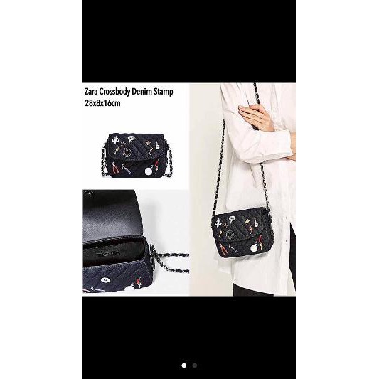 

Unik zara crossbody denim stamp Diskon