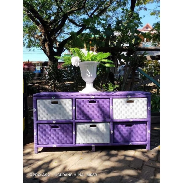 laci 6 susun rotan sintetis# laci rotan sintetis