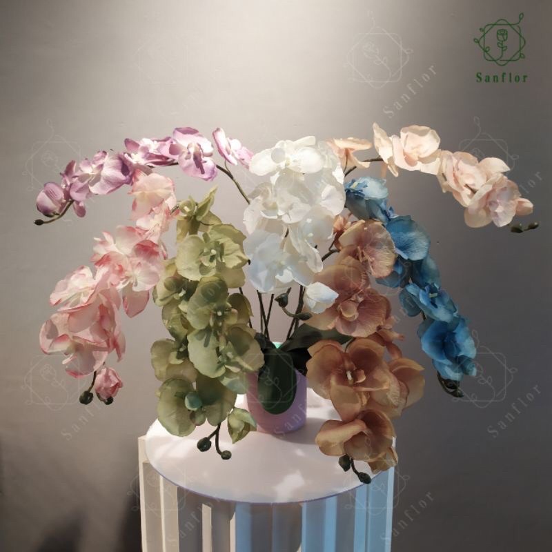 ANGGREK MINI KAIN/MINI ORCHID/ANGGREK MINI PALSU BAHAN KAIN(TANPA DAUN)