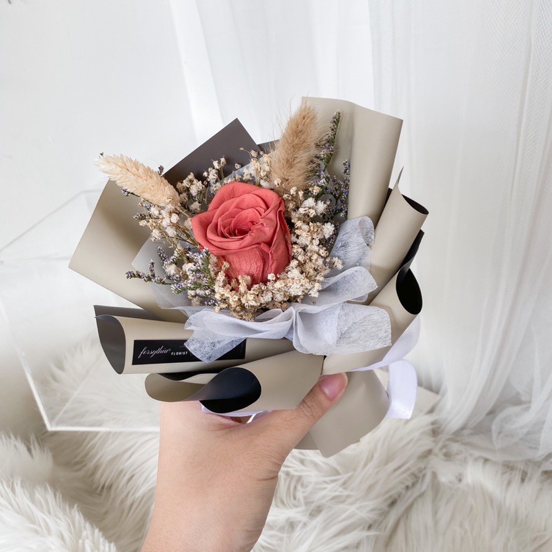 PETITE PRESERVED FLOWER BOUQUET KECIL  BUKET  BUNGA  KERING 