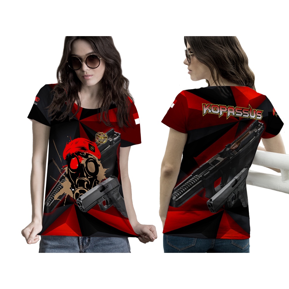 [Riashop] Kaos Kopassus | Kaos Kopassus Wanita | Kaos Kopassus Asli