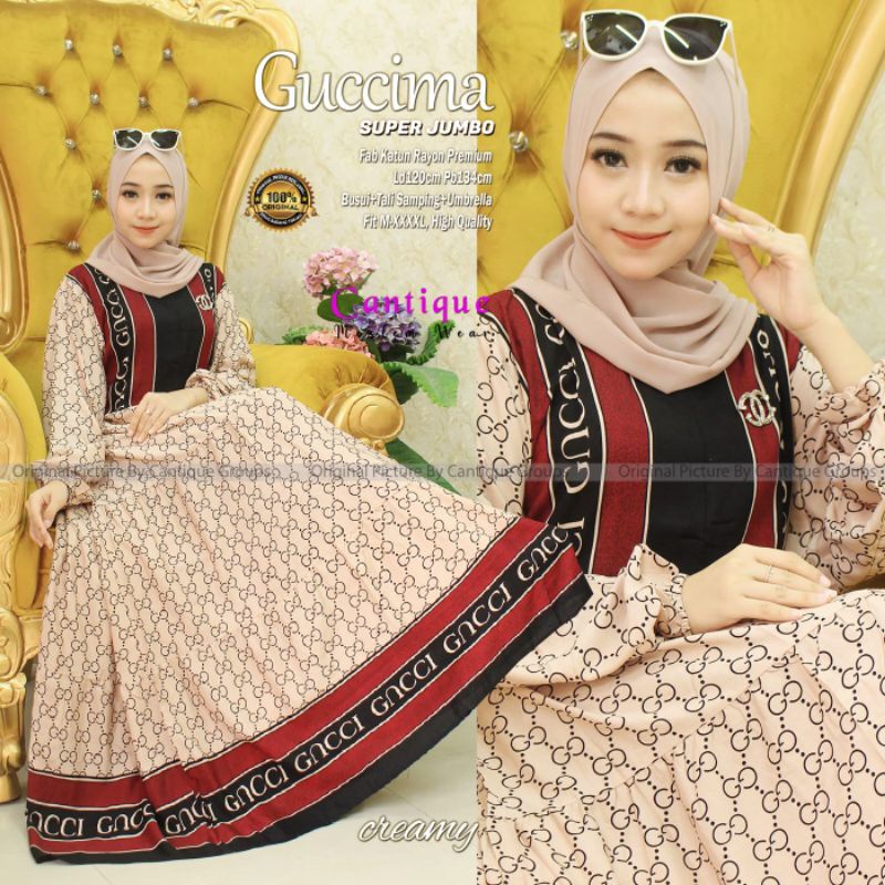 gamis jumbo motif gucciana super jumbo ori