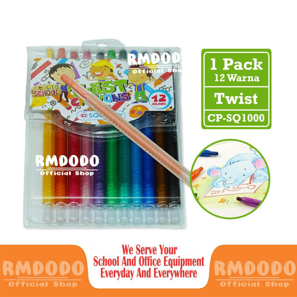 

Apazada - Krayon Putar Panjang Anak Murah [1 Qty - 12 Warna] / Crayon Anak Squeezy / Twist Crayon Back To School CP-SQ1000