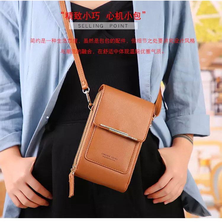 Tas Selempang Wanita Dompet Cewek Bahan Kulit PU Leather Premium Multifungsi Import FY002