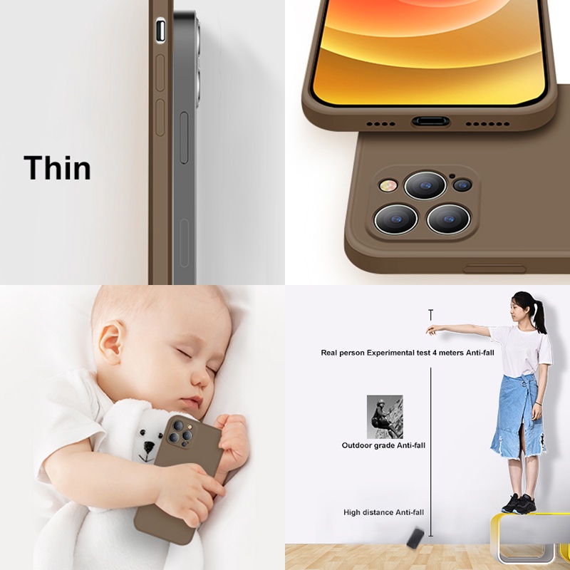 Case Pelindung Lensa Penuh Bahan Silikon Untuk iphone 13 pro 12 pro max 11 xs max xr x xs 7 8 plus