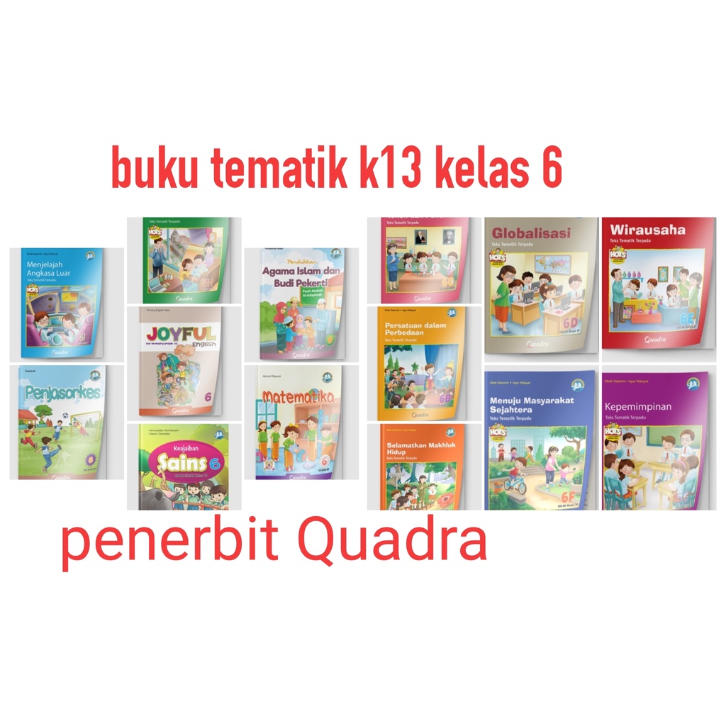 ORI harga satuan buku teks tematik k13 penerbit Quadra kelas 6