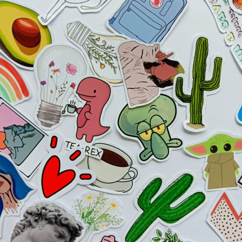 

❤️MOJOOJOO❤️ 10 PCS STICKER / STIKER HP / LAPTOP AESTHETIC ESTETIK TAHAN AIR