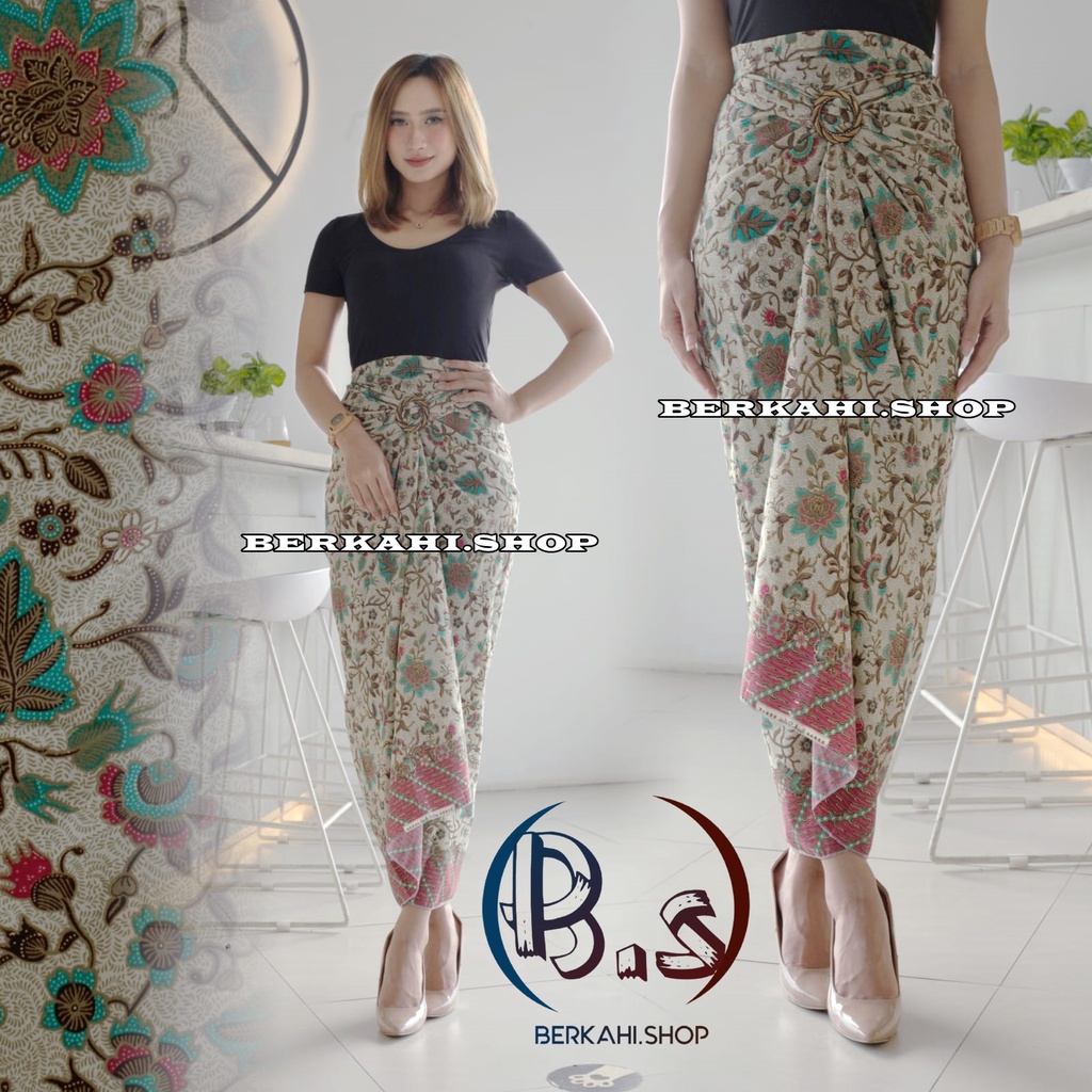 Rok Lilit Batik Bawahan Kebaya Modern Rok Serut Batik rok lilit batik kain lilit murah lilit batik modern/motif tanjung hijau