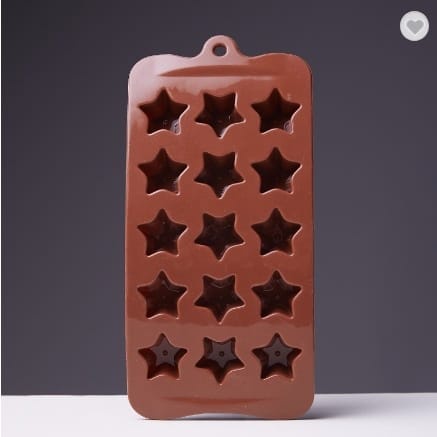 Cetakan Coklat Silicone Bintang Star 15 Grid Cetakan Coklat Jelly Pudding es Batu Star 15 Lubang Silicone Molds Baking Chocolate