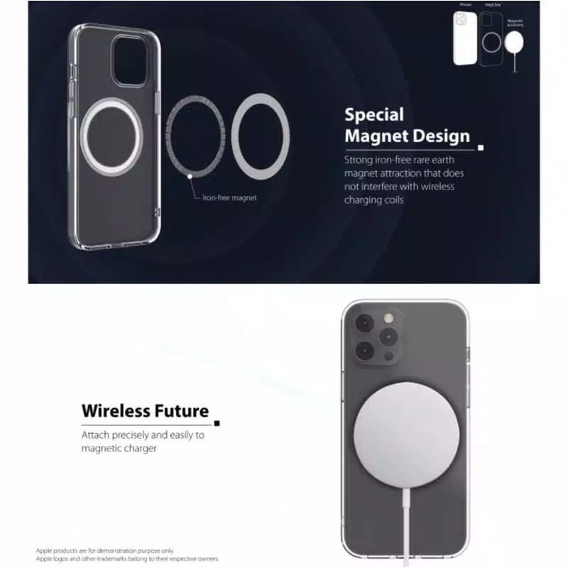 Clear Case Magsafe Iphone 12/ Pro 6.1 | Iphone 12 Mini 5.4 | Iphone 12 Pro Max 6.7 | Iphone 13 Mini | Iphone 13 | Iphone 13 Pro 6.1 | Iphone 13 Pro Max 6.7 Case Hp Softcase Magnetic Charger Wireless