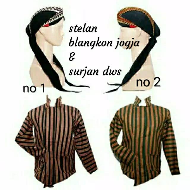 Surjan lurik | stelan baju lurik + blangkon jogja sliwir | baju adat