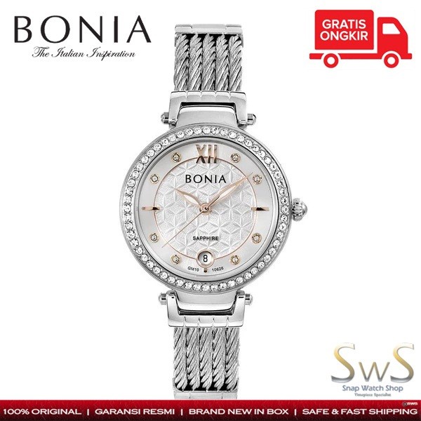 BONIA BNB 10626-2313S Swarovski Original Garansi Resmi Jam Tangan Wanita