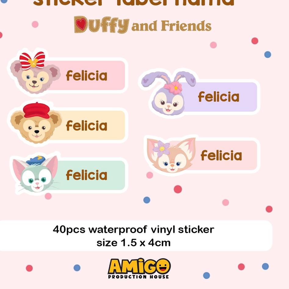 

⸨VuC♛⸩ ⭐️ Stiker Label Nama Anak Disney Duffy Peppa Pig Sesame Street Toy Story Roblox lucu sticker karakter sticker buku ||New.arrival