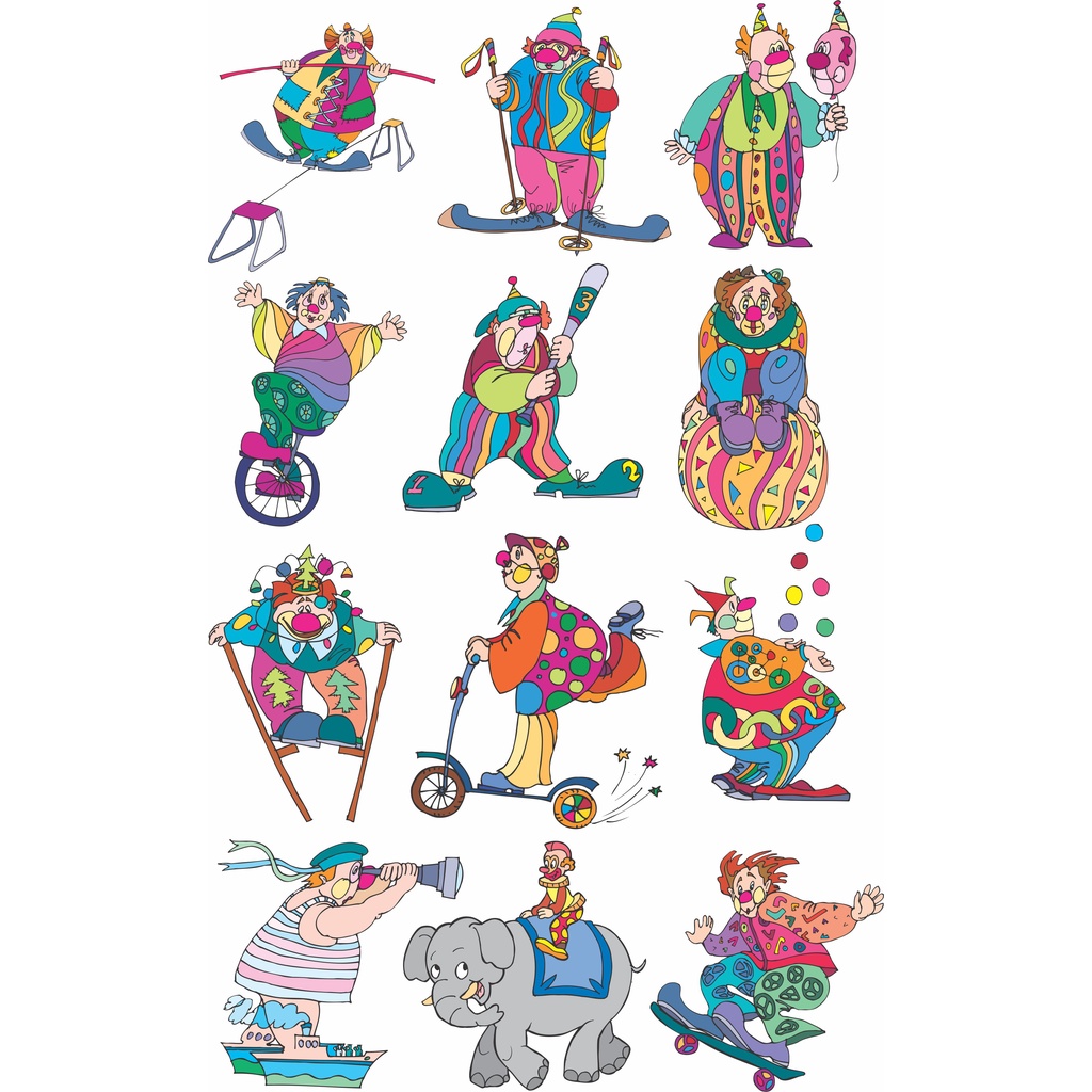 Clown Stickers Vector - Coreldraw