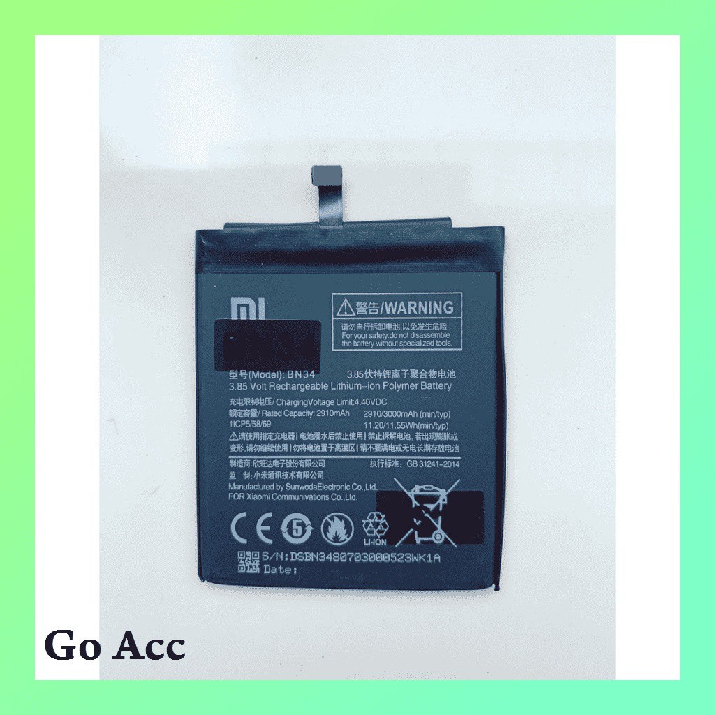 Baterai Battery Xiaomi Redmi 5A, BN34, BN 34, BN-34