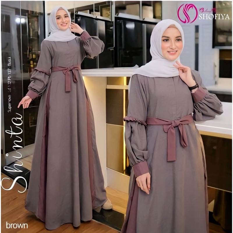 (COD) Shinta Dress/ Gamis moscrape / Gamis Terbaru Termurah/ Gamis Muslimah / Gamis Shofiyah-5