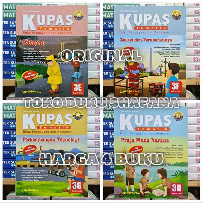 Paket Buku Kupas Tematik 3E 3F 3G 3H Kelas 3 SD Yudhistira K13 Edisi Revisi ( Harga 4 Buku )