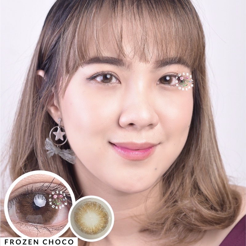 frozen choco softlens original korea natural coklat tua pusbel korean