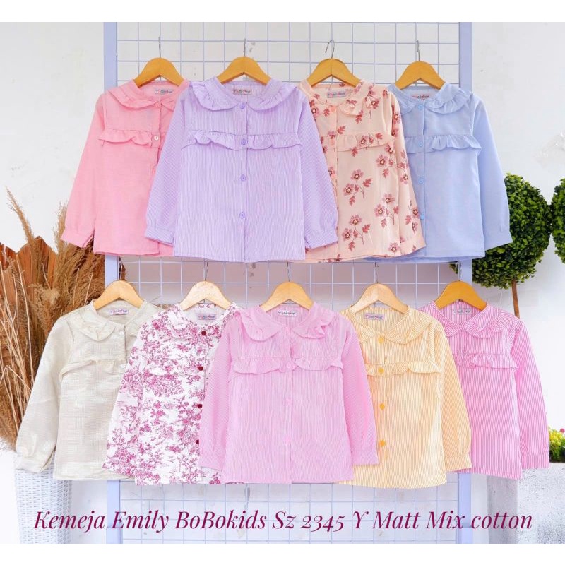 Kemeja anak Emily/Baju atasan anak cewek/kemeja anak perempuan 2-5 Tahun