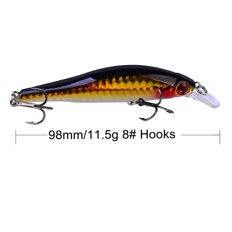 Shengyao New 5pcs 9.8cm/11.5g Minnow Umpan Pancing Swimbait Fishing Lure Ikan Bass Bait Kail Tackle