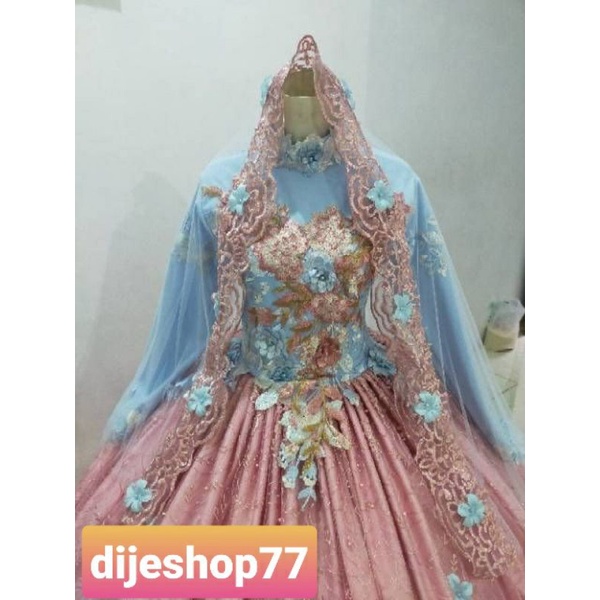 Gaun Wedding / Paket Lengkap Gaun Pengantin / Kebaya Pengantin Tile Akar / Gaun Pengantin Ball Gown 