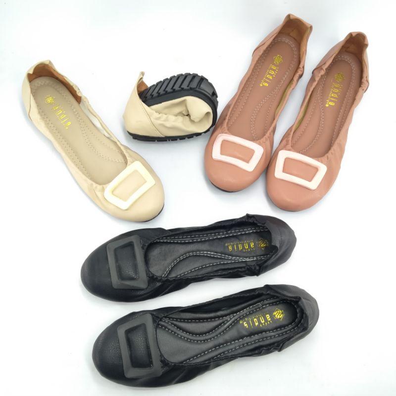 Sepatu Wanita Flatshoes Roll it ( BISA DILIPAT ) ANDIS AN09