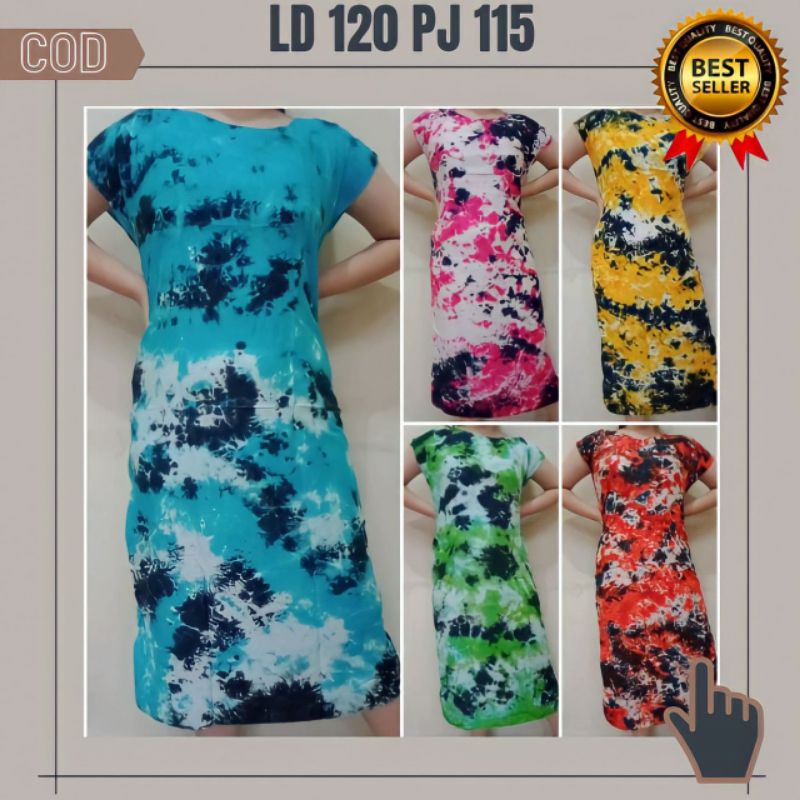 Baju Tidur Daster Jumbo Tiedye Tie Dye Tie Die Ibu Menyusui Ibu Ibu Hamil Kekinian Murah Panjang Bah