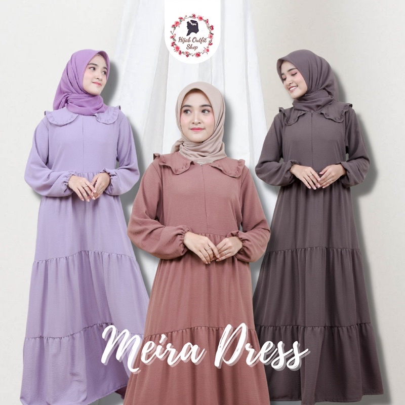 Meira Dress / Dress Rempel / Gamis Rempel bahan rayon crinkle